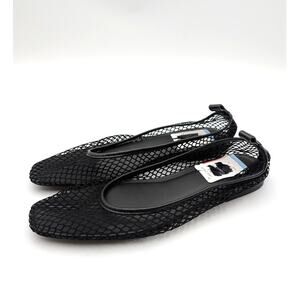 MIA Roz Casual Mesh Ballet Flats Square Toe Women's Black Size US10M EU40.5